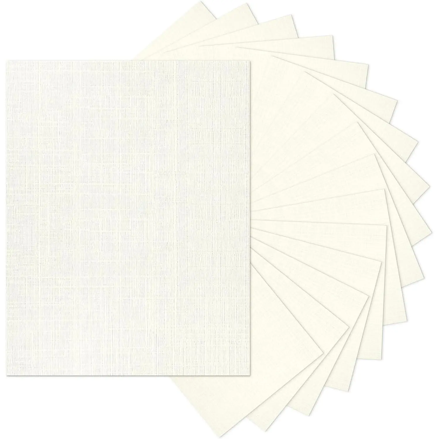 8.5x11 Ivory Textured Look Linen Cardstock, 80 lb Light Cream Paper for Wedding Invitations, Arts & Crafts, 100-Pack Printing & Business Card Supplies