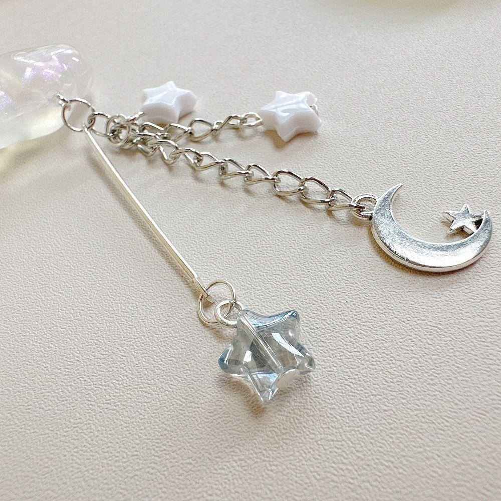 Acrylic Moon Star Phone Charms DIY Handmade Anti-Lost Cloud Phone Chains Chinese Style Ins Mid-Autumn Festival Mobile Strap