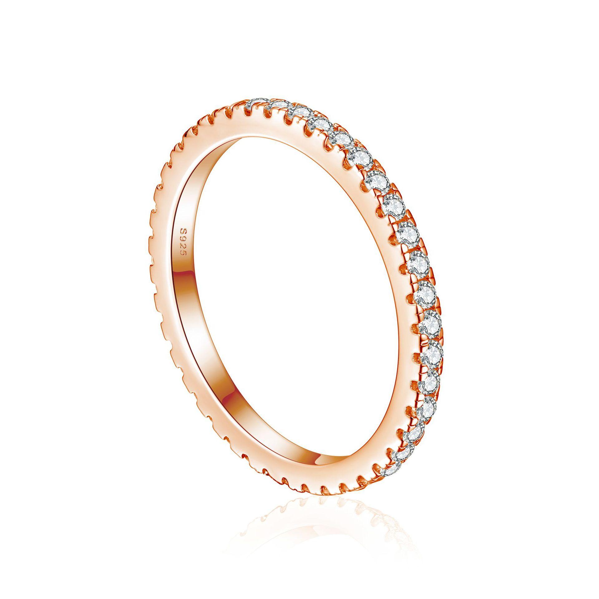 Exquisite artificial gemstone women's S925 silver full diamond ring, simple and stylish single row jewelry artificial gemstone ring, suitable for wedding gifts, holiday gifts, and couples' presents