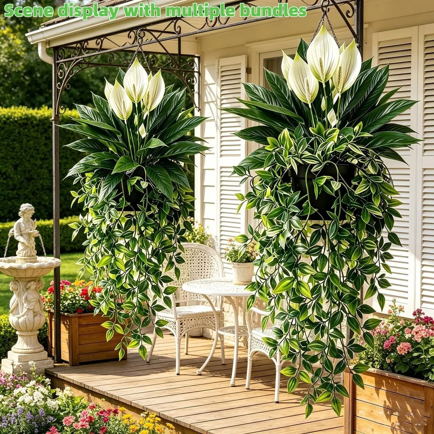 4Pcs Fade & UV Resistant Artificial Palm Hanging Greenery, Artificial Palm Trees, Natural Forest Style Decor, Easy To Install & Hang, Durable Fake Plants Perfect For Indoor Wall Decor, Outdoor Porch, Balcony And Home Scene Layout Ornaments