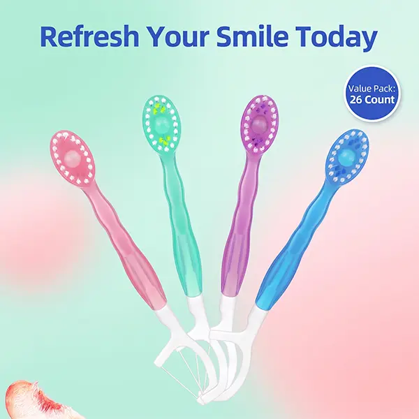 Disposable Mint Bead Toothbrushes, Portable Soft-Bristle Toothpaste-Infused Single-Use Oral Care, Deep Clean Fresh Breath for Adults, Travel & Hotel Use Mini Disposable Toothbrush