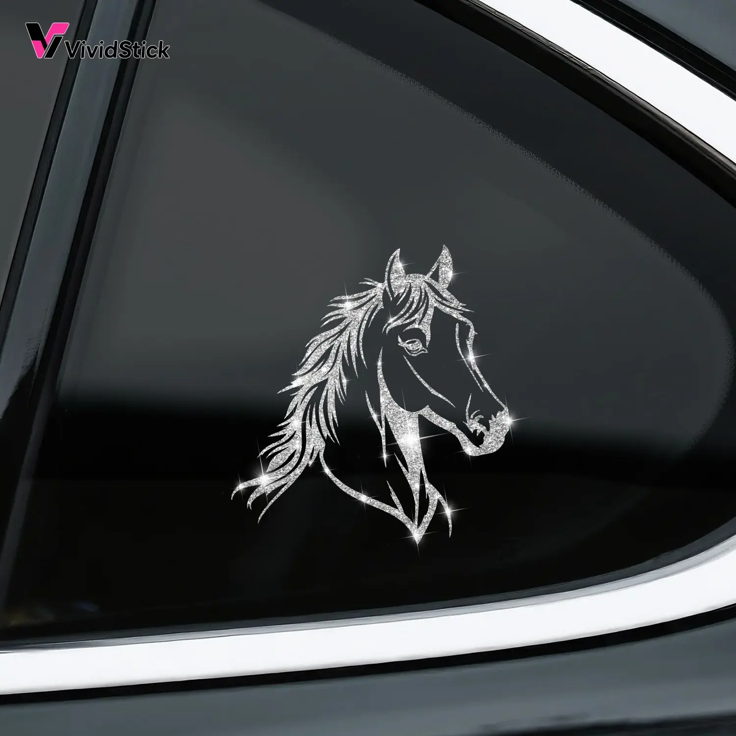 1pc Horse Head Car Sticker Suitable For Car Truck Door Rear Universal Scratch Cover Sticker Personalized Animal Decoration Sticker