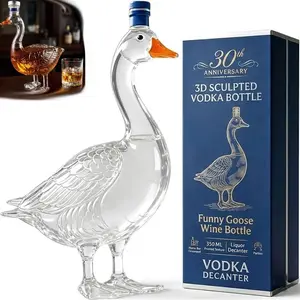 New 30th Anniversary 3D Carved Vodka Bottle, Funny Duck Wine Bottle, 350ML Frosted Whiskey Decanter, Home Bar Decor, Party Gift
