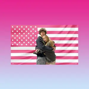 Freya Skye & Malachi Barton Flag, Celebrity Couple Wall Tapestry, Teen Star Aesthetic Room Decor, Trendy Pink Bedroom Flag, Tapestry Wall Hanging
