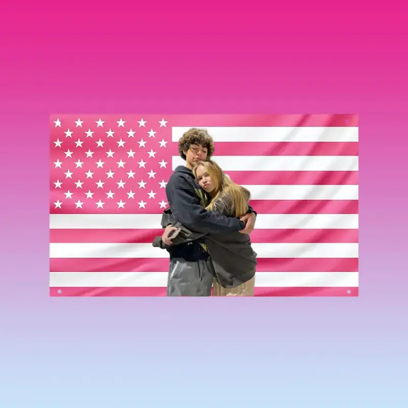 Freya Skye & Malachi Barton Flag, Celebrity Couple Wall Tapestry, Teen Star Aesthetic Room Decor, Trendy Pink Bedroom Flag, Tapestry Wall Hanging, Decoration