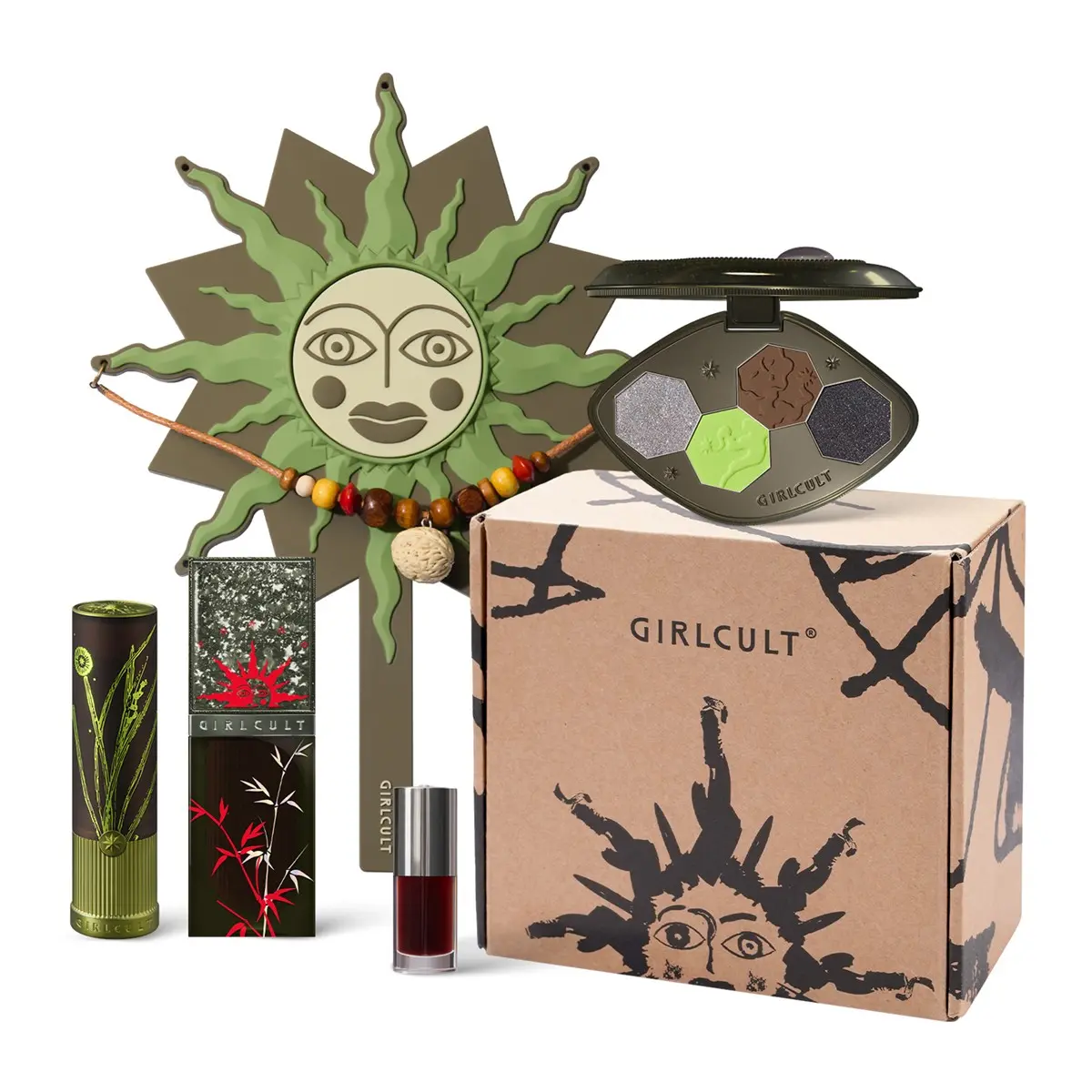 Girlcult Eye Shadow Lipstick Five-Piece Set, Makeup Gift Set, Makeup Sets, Cosmetic Powder Kit, Non-Flammable, No Alcohol or Aerosol, Scpn/cpnp Notified