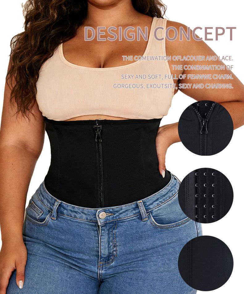 Waist Trainer Exercise Corset European and American Plus Size Waist Cincher Hourglass Waist Shaper Zipper Button Shapewear