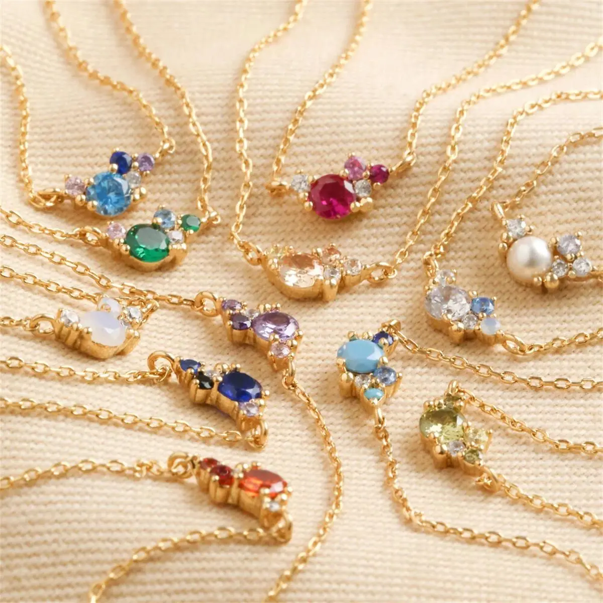 Classic December Birthday Stone Necklace Solid Gemstone Jewelry Women's Necklace Plated 18k Gold Color Preserving
