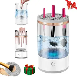 Electric Makeup Brush Cleaner, 3 in 1 Automatic Makeup Brush Cleaning Machine, Makeup Brush Cleaning Tool for All Sizes, Best Gifts for Women--wb
