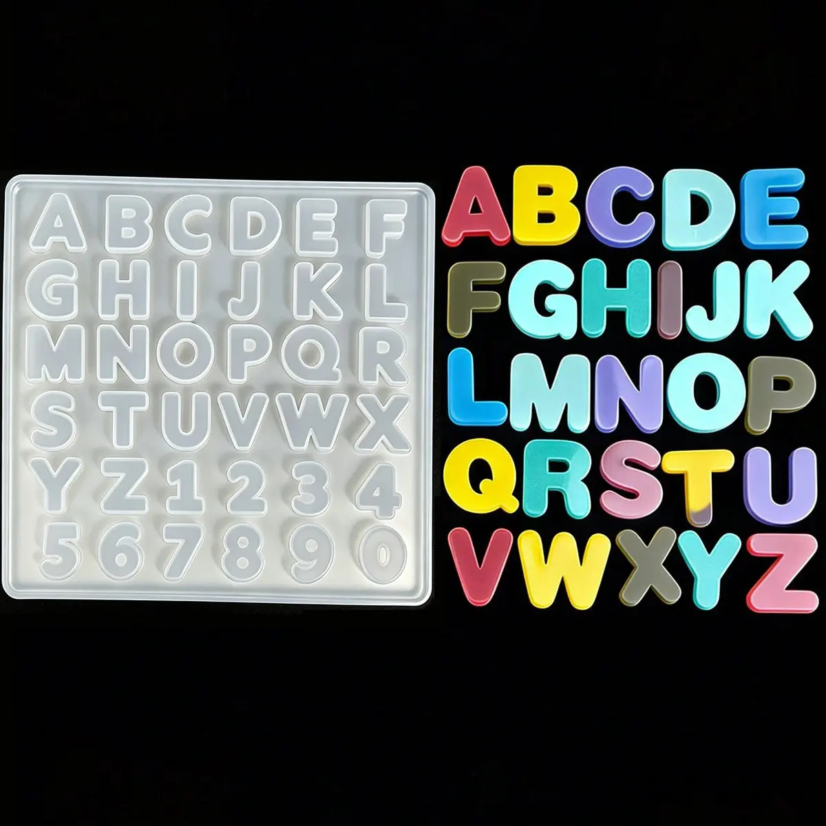 1Pcs Silicone Mold Set A-Z Letters & Numbers 0-9, DIY Resin Keychain Decor Tool, Versatile Large Size Alphabet Molds for Craft Projects