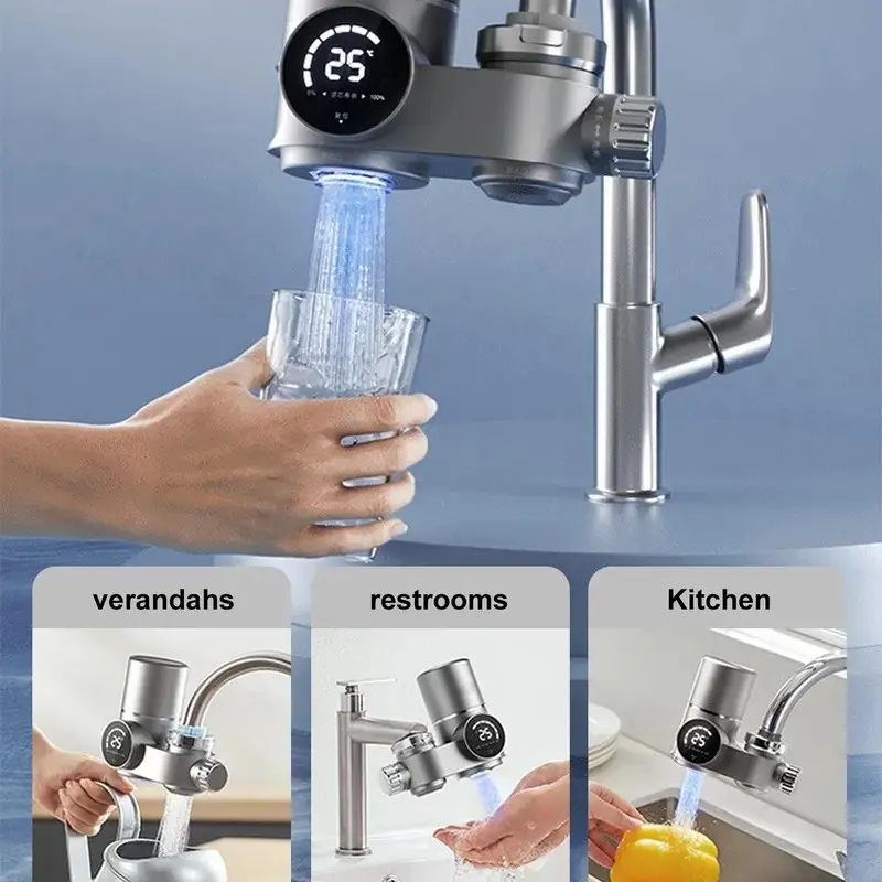 Sink Faucet Water Purification Filter, Kitchen Sink Water Filter, Nsf Certified, Real-Time Lifespan Indicator, Reduces Lead Chlorine Heavy Metals, Includes 1 Filter, 13 Adapters, Water Filter For Sink Faucet