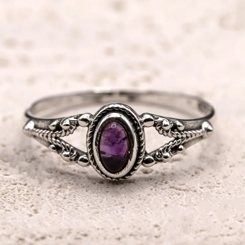 Vintage Ethnic Oval Zircon Ring for Women, Simple Antique Daily Casual Versatile Ring, Elegant Jewelry Accessory, Oval Cut Ring