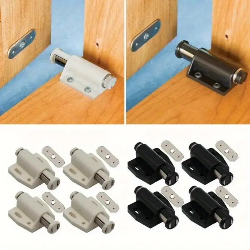 10 Pack Magnetic Touch Latch for Cabinet Door | Heavy Duty Push Open Release Opener & Catches