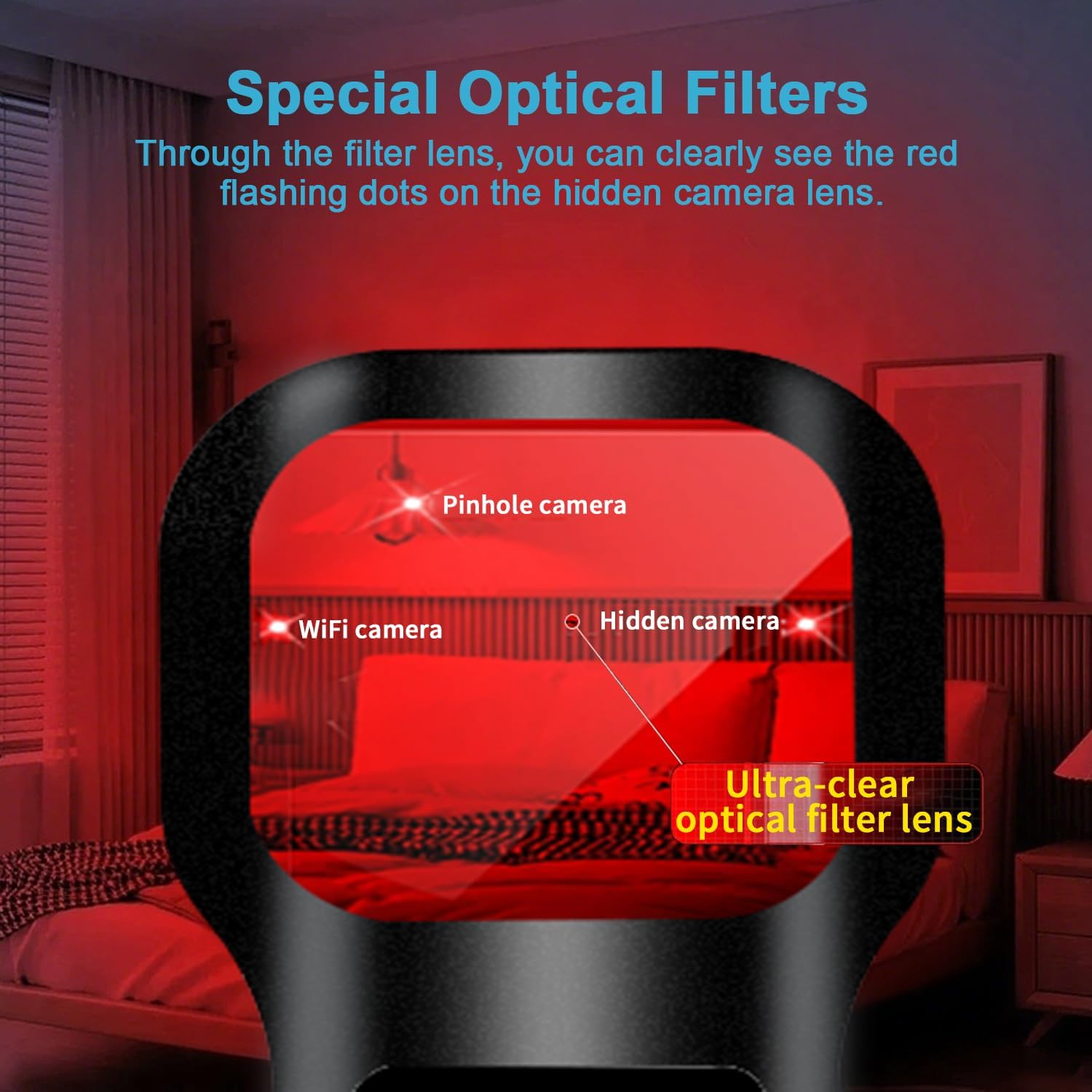 Spy Camera Detector - Car GPS Tracker Detector Bug Detector & Portable Camera Finder Hidden Device Detector For Car,Home,El,Office,Travel,Bathroom