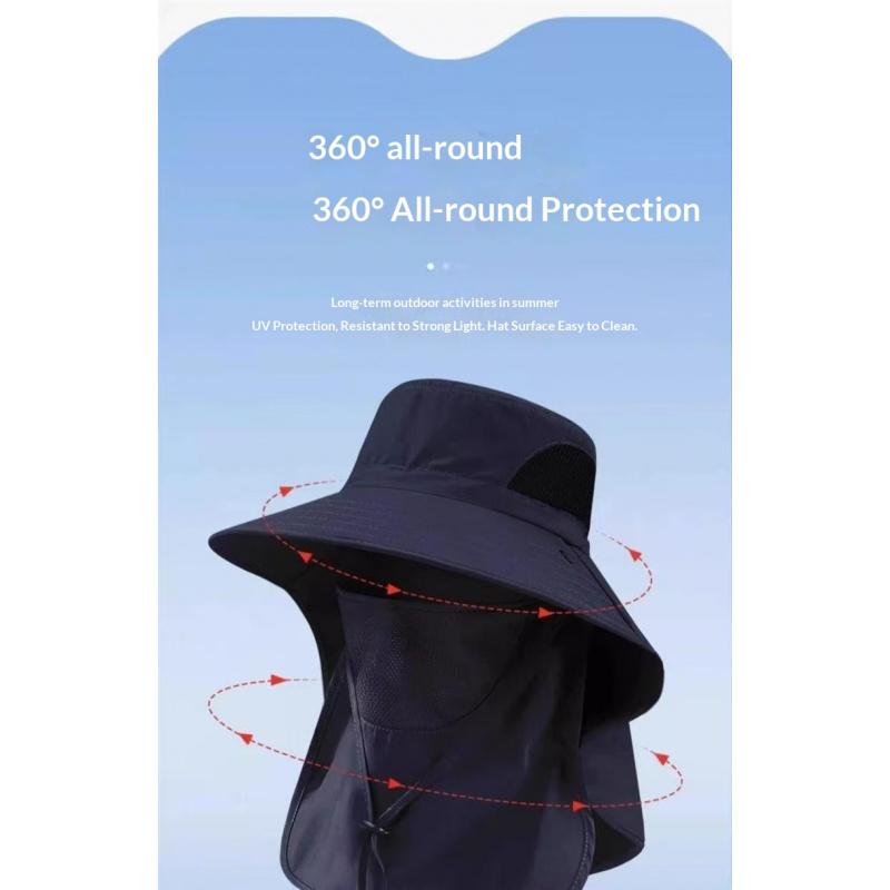 Unisex Outdoor Fisherman Hat for Summer, UV Protection Sun Hat with Wide Brim for Hiking and Fishing