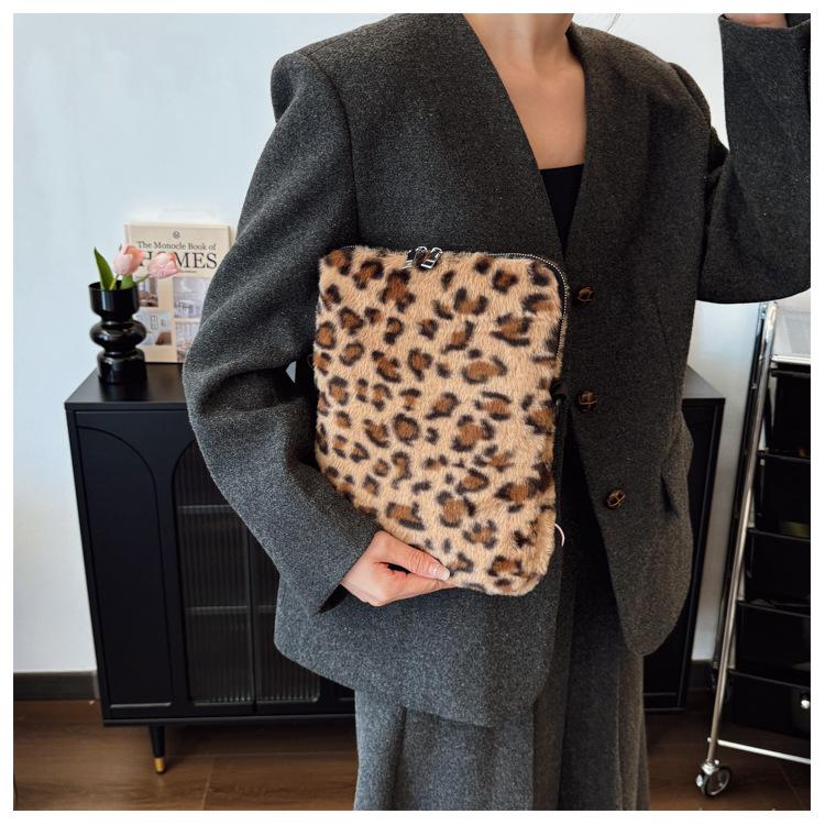 Leopard print Laptop Sleeve 11 13.3 13.6 14 15 15.6 Inch For Macbook Dell Huawei Samsung Xiaomi LG Shoulder Bag Tablet Pouch