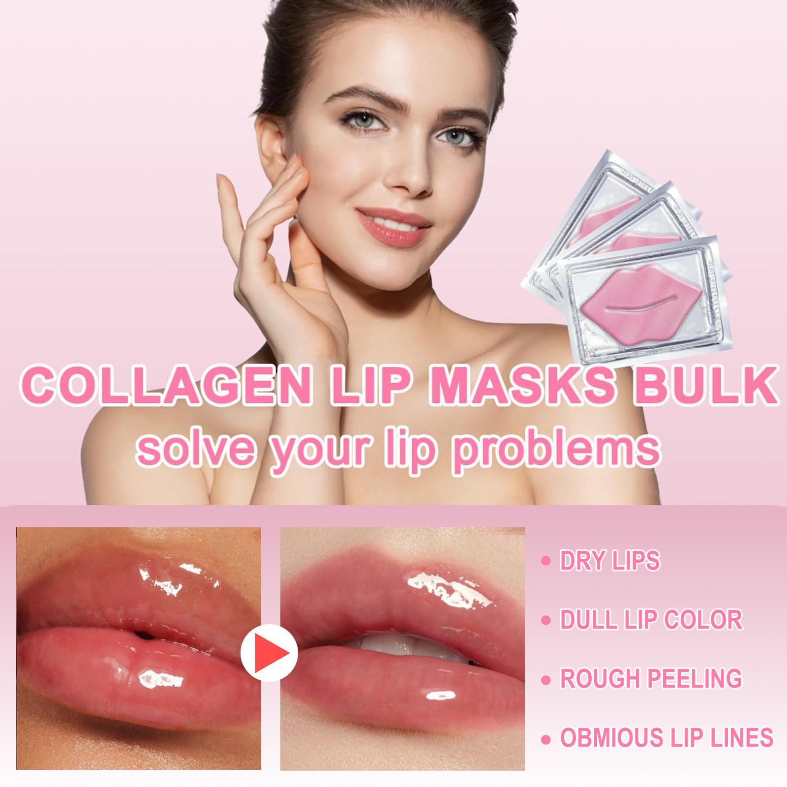 20 Pieces Collagen Lip Mask Lip Balm for Deep Nourishment, Moisturizing Overnight Treatment, Brightens and Softens All Skin Types