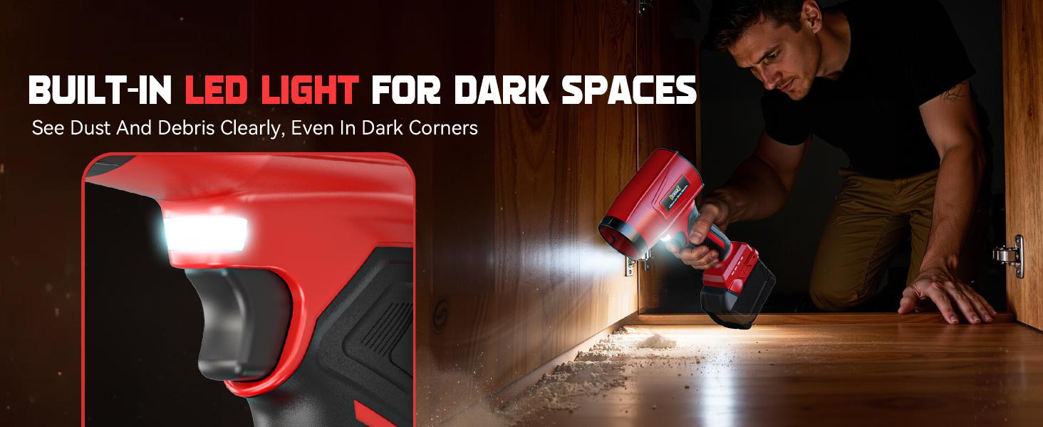 800,000RPM Leaf Blower Compatible with (Tool Only), Brushless Motor, Speed, Lightweight Blower for Car,, (Battery)