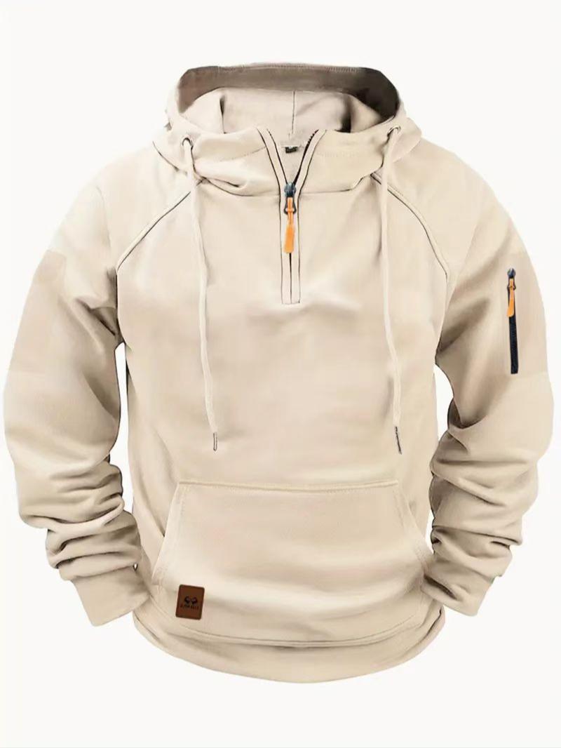 Men's Regular Fit Patched Pocket Drawstring Hoodie, Casual Long Sleeve Raglan Sleeve Hooded Sweatshirt for Fall & Winter, Men's Clothes for Daily Wear, Athletic Hoodies Men's Regular Fit Patched Pocket Drawstring Hoodie, Casual Long Sleeve Raglan Sleeve Hooded Sweatshirt for Fall & Winter, Men's Clothes for Daily Wear, Athletic Hoodies