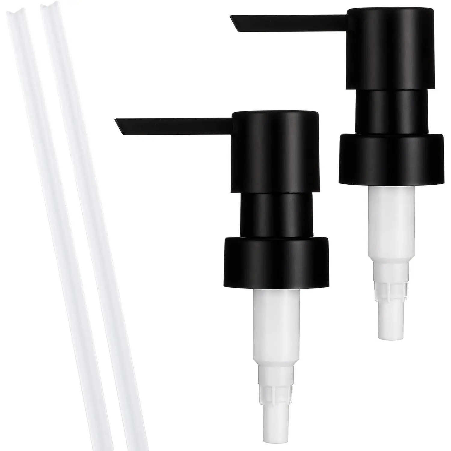 2 Pack Soap Dispenser Pump  Top Dispenser Pumps Refill Dispensers Hand Soap Dispensers Jar Pump Lid for Lotion Glass Mouth Bottles, Black