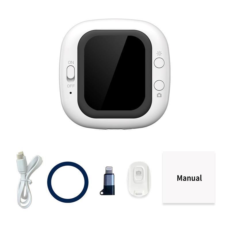 Mini Smartphone Vlog Selfie Display Screen Magnetic Selfie Monitor Compatible with iPhone and Android Rear Camera Selfie Vlog Live TikTok White.