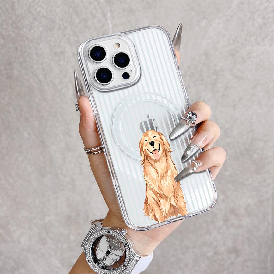 Dog Portrait Magnetic Snap Case for iPhone 17/16 Pro Max 15 Pro 14 13 12 Mini 11 XR XS Plus SE Shockproof Slim Protective Cover Dog Portrait Magnetic Snap Case for iPhone 17/16 Pro Max 15 Pro 14 13 12 Mini 11 XR XS Plus SE Shockproof Slim Protective Cover