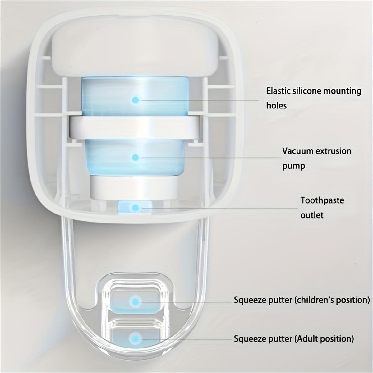 Mini Automatic Toothpaste Dispenser, Wall Mounted Waterproof Toothbrush Holder, Toothbrush Storage, No Power Needed, Space-Saving Bathroom Organizer