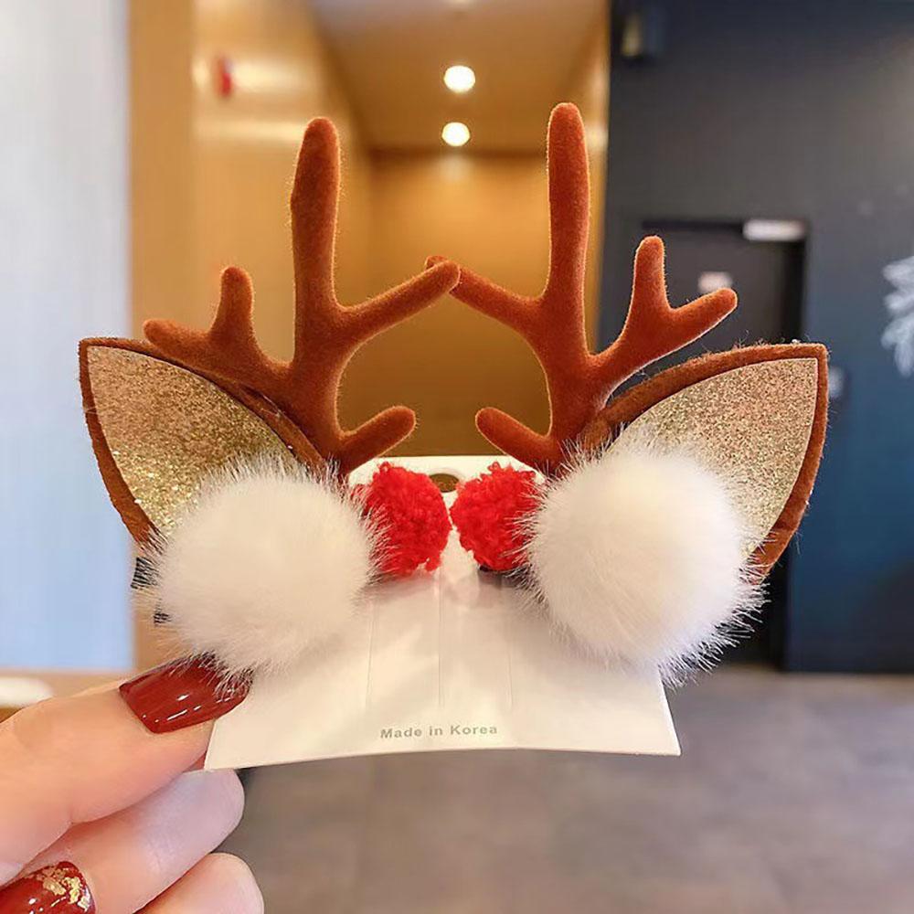 1 Pair Christmas Antler Hair Clips,Christmas Hair Decoration for Children,Deer Ear Headbands,Adult Headwear Hair Accessories