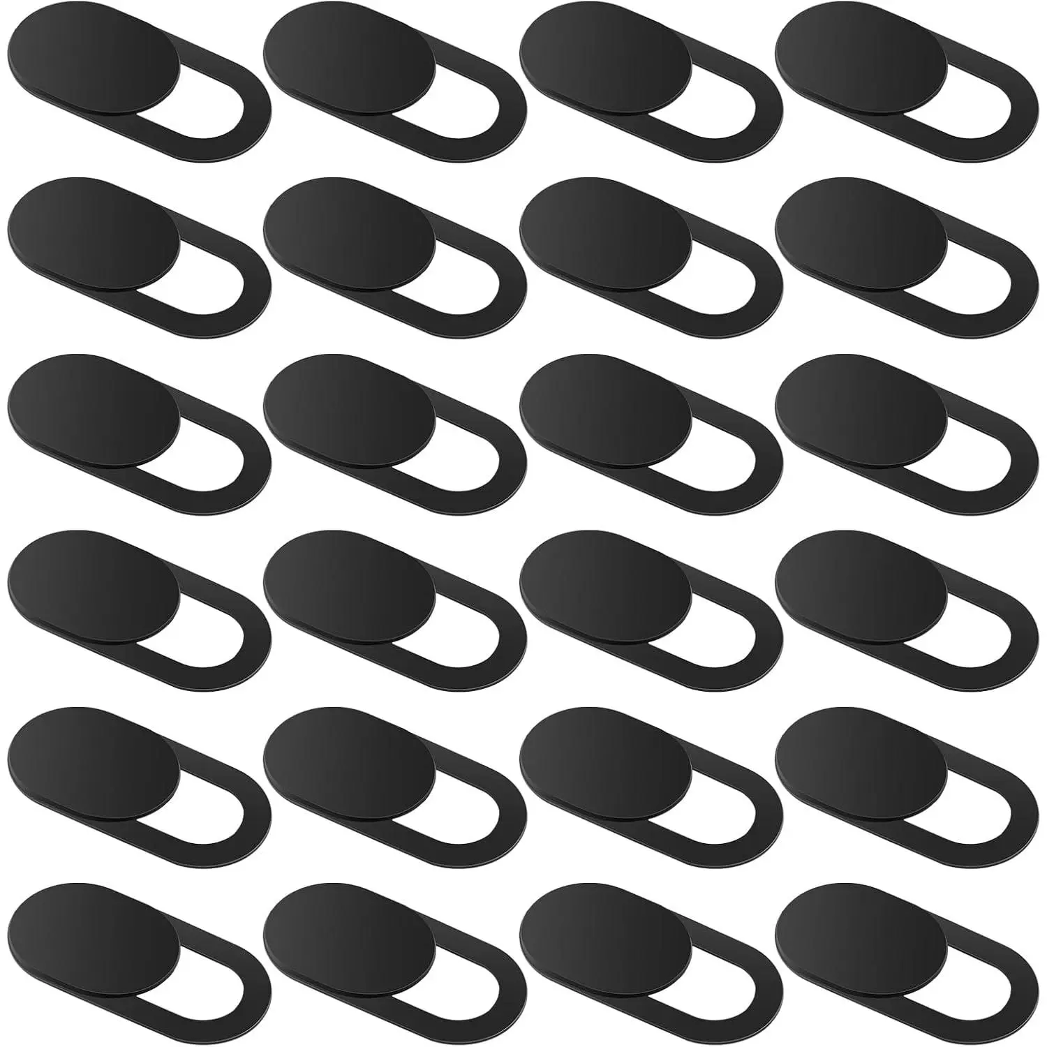 24-Count Synthetic Slide-On Webcam Cover, 0.03in Ultra-Thin Adhesive Camera Blocker for Laptops, Desktops, Cell Phones – Privacy Protection Shield for Electronics Accessories