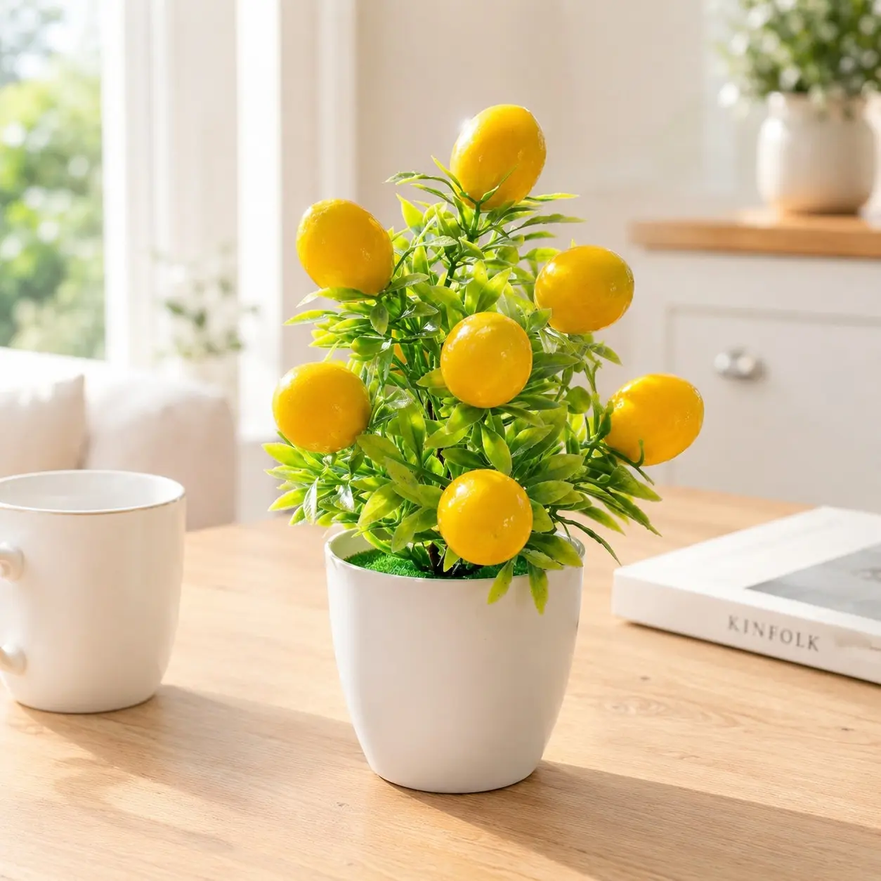 Realistic Lemon Mini Potted Plant, Artificial Fruit Bonsai, Lifelike Fake Plant, Decorative Fake Plants, DIY Desktop Decoration, Office Desk Decor, Bedroom Decor, Fatigue Relief, Fake Indoor Plants, Fake Plastic Plants