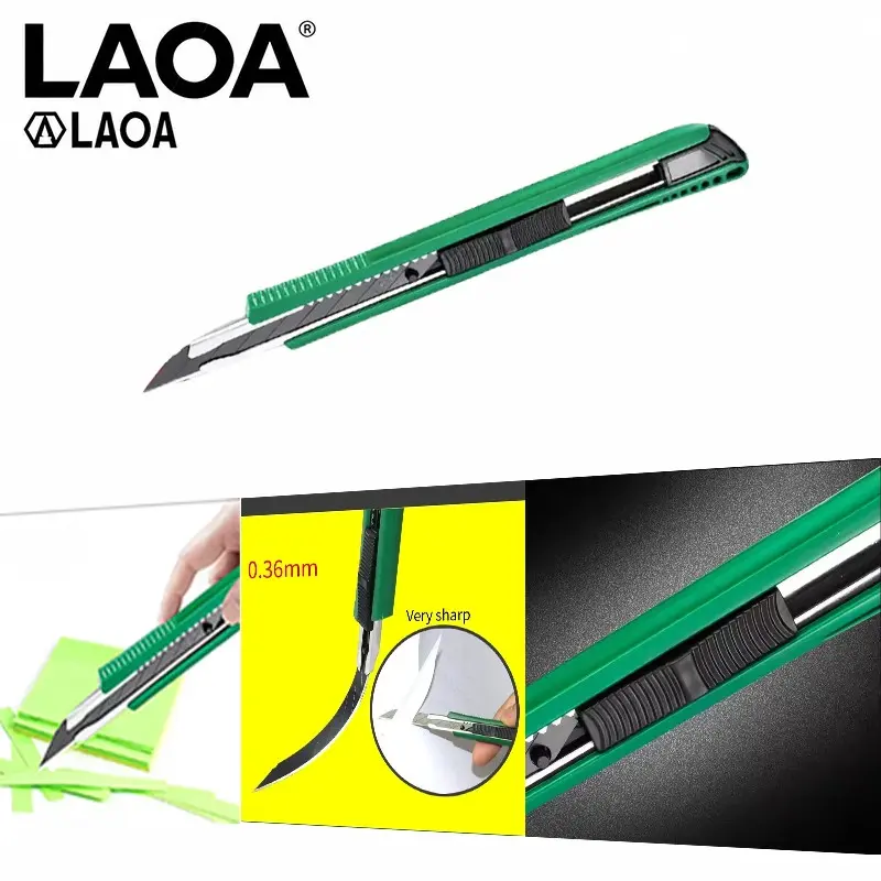 LAOA Mini Utility Knife Pocket Cutter with SK5 Steel 30 Degree Blade, Precision Craft Cutting Tool, Sharp Retractable Box Cutter for Wallpaper, Vinyl Film, Paper Cutting and DIY Repair