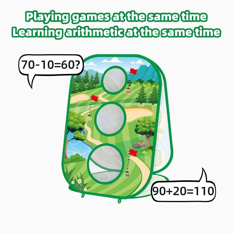 2-in-1 Golf Toy, 1 Set Indoor & Outdoor Golf Toy, Parent-child Interactive Game, Sports Toy for Kids, Birthday Gift for Boys & Girls