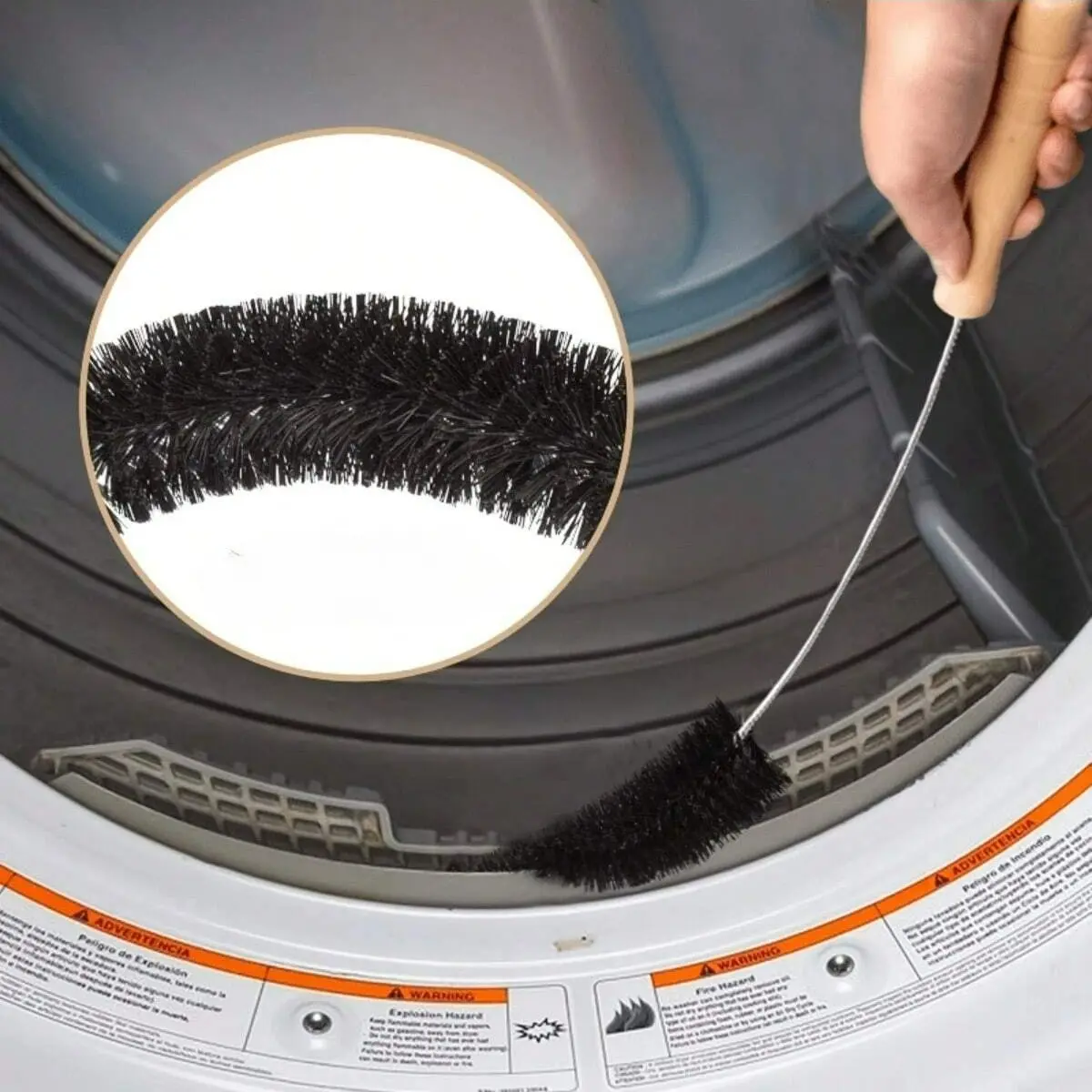 1pc Flexible Dryer Vent Cleaning Brush Kit, Plastic Cotton Remover Tool, for Washer, Radiator, Refrigerator Coils, No Battery Needed