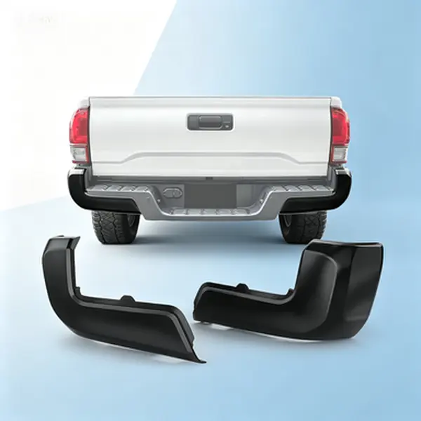 Rear Corner Bumper Cover Compatible with 2016-2023 Toyota Tacoma Driver and Passenger Side Without Sensor Hole Replace for 52156-04010 52155-04010 TO1105133 TO1104133 Black Pair, Heavy Duty, Plastic
