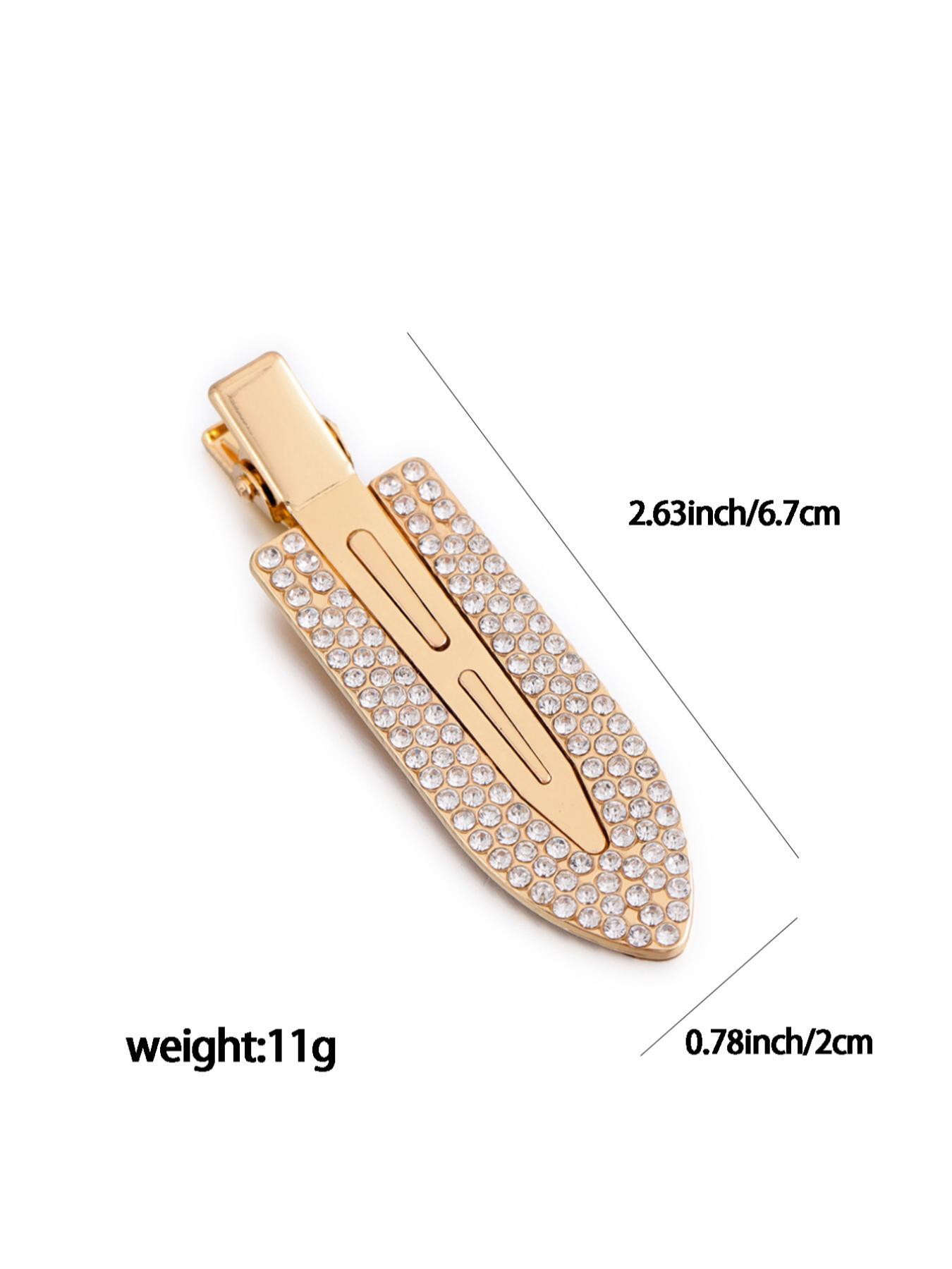 Rhinestone Decorated Hair Clips, Elegant Hair Accessories for Women & Girls, Minimalist Headwear Suitable for Thick Hair, Hair Clip Set