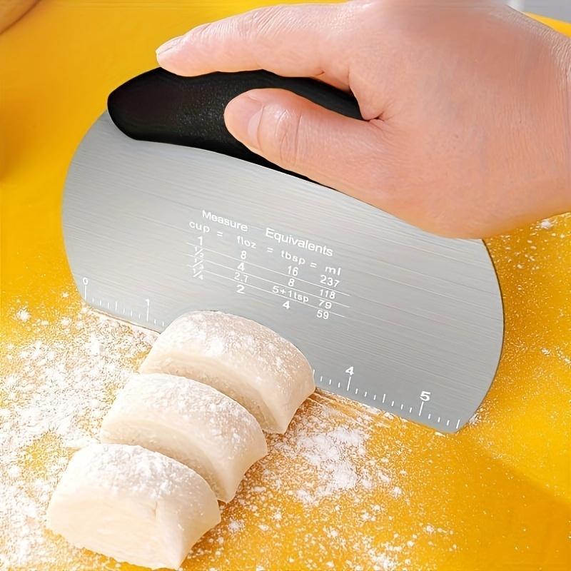 1pc, Dough Scraper, Stainless Steel Cutter, Food Scraper, Pastry Dividing Tool, Western Pastry Bread Dividing Board, Baking Tool, Kitchen Gadget