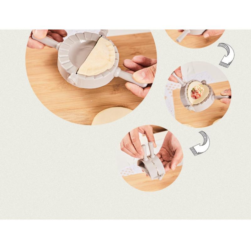 Multifunctional Kitchen Dumpling Maker Set – Manual Dumpling Mold, Skin Press, Sealer &  dough Cutter for Easy Pinch Making