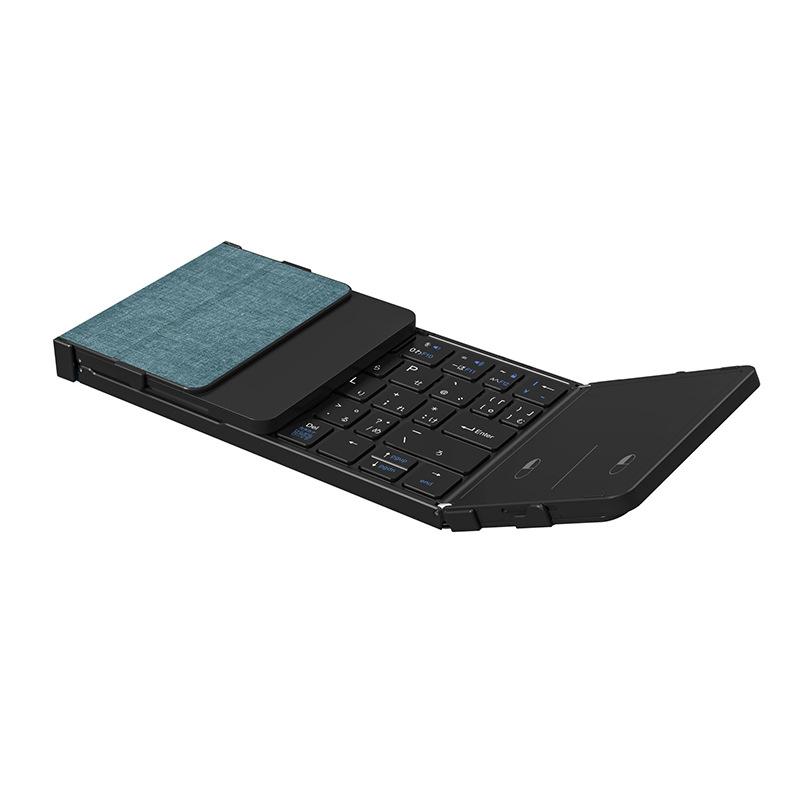 Suitable for iPad Samsung Phone Bluetooth Foldable Keyboard 70% off Business Leather Bluetooth Keyboard