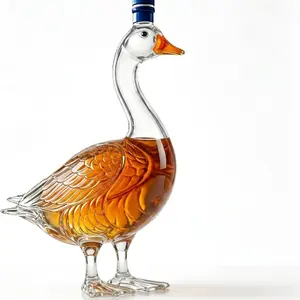 30th Anniversary 3D Sculpted Vodka Bottle, Goose Shaped Whiskey Decanter, Transparent Glass Liquor Decanter for Bourbon, Vodka & Spirits, Home Bar Decor, Gift for Men Dad