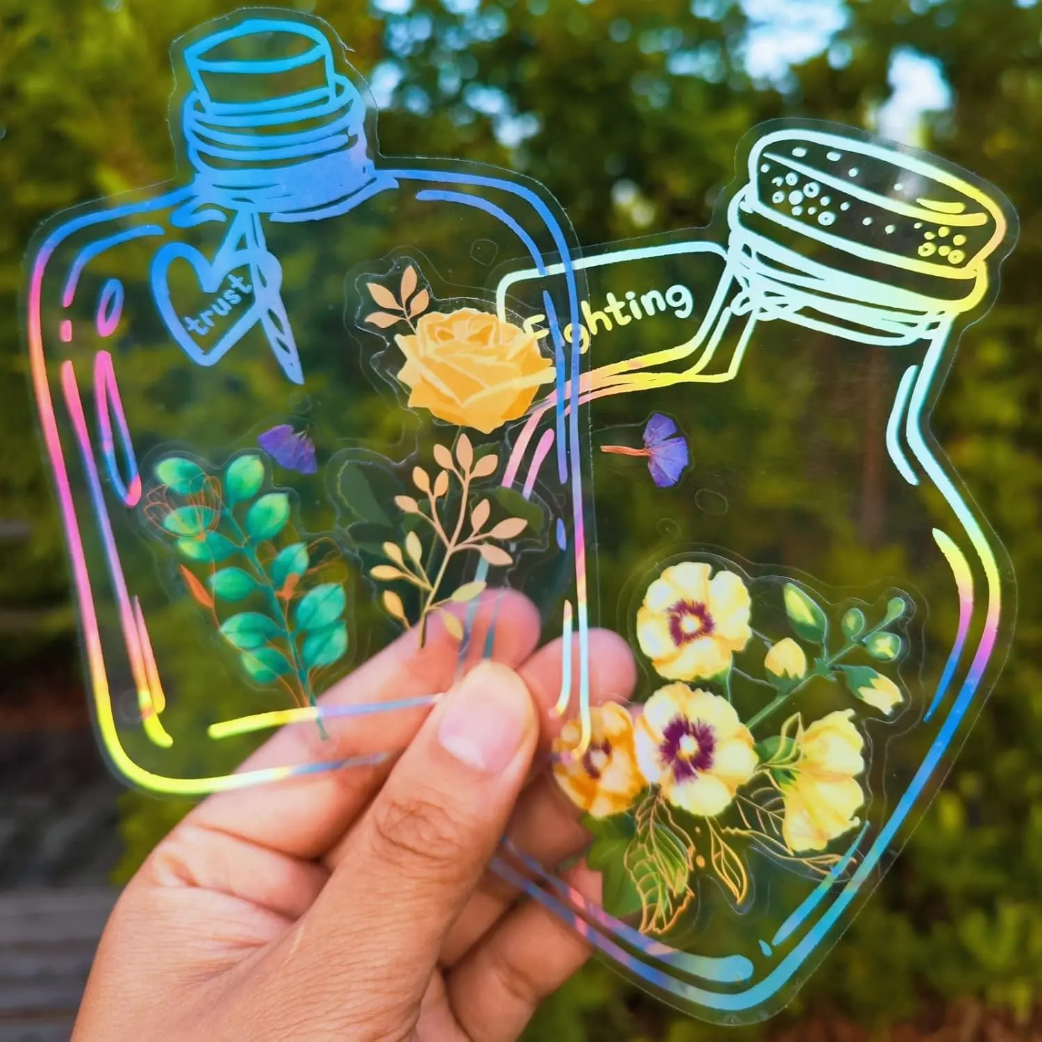 62 count DIY Bookmark Kit,Sprout Book Mark Making Kit,Include Clear Bookmarks and Glitter Dried Flower Sticker,Pressed Flower Bookmark kit for Book Lovers  Birthday Bless