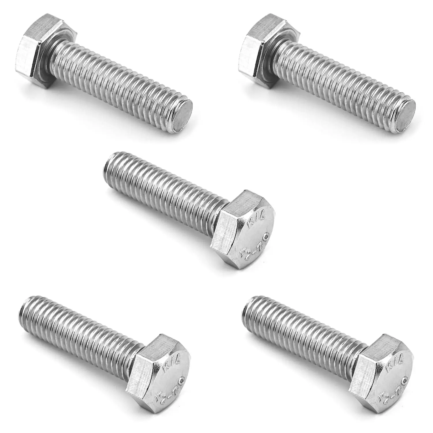 16 count M6 Hex  M6x40mm Hex   Stainless Steel 304 | M6-1.0 Hex Bolt Fully Threaded Hex Tap  Metric Hexagon  Screw Machine  Right Hand External Hex Drive