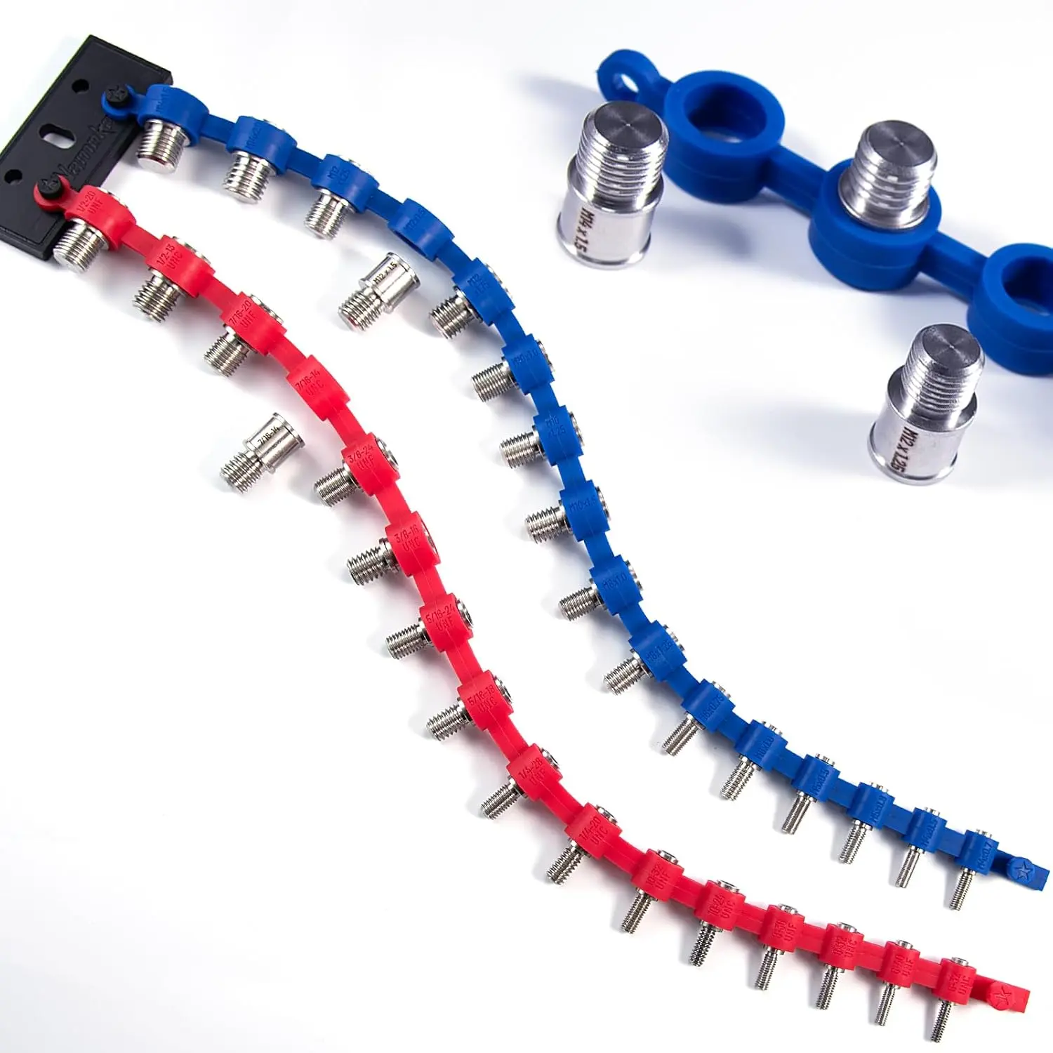 Detachable Nut and Bolt Thread Checker, Removable Stainless Steel Gauges  Flexible  Loop, Identify Standard & Metric Sizes, 2-in-1 Screw Size Finder for Tight Spaces & Fixed Fasteners