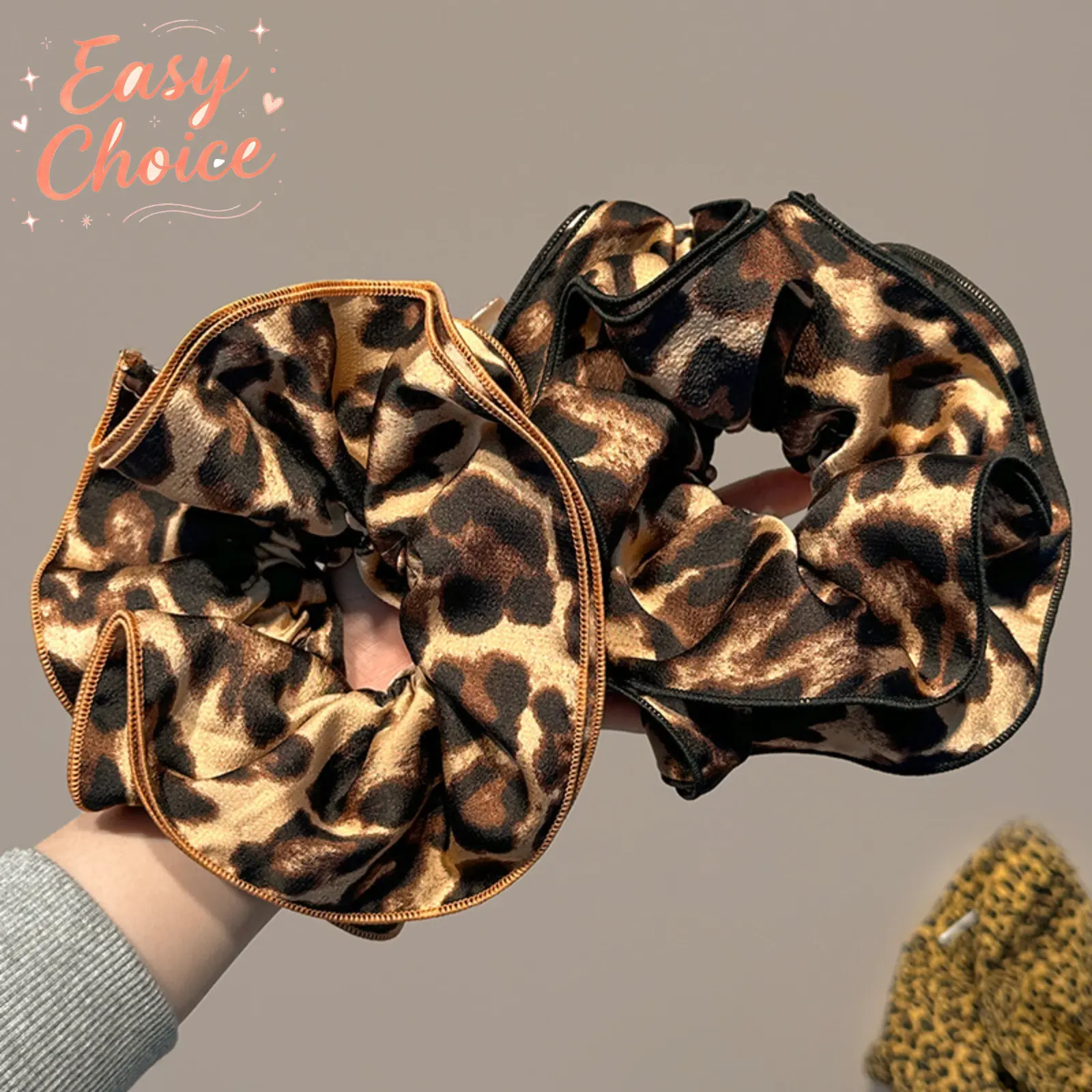 2 pieces Sweet Cool double-layer leopard print women's hair band, fashionable versatile ponytail headband, fashionable daily hair accessories