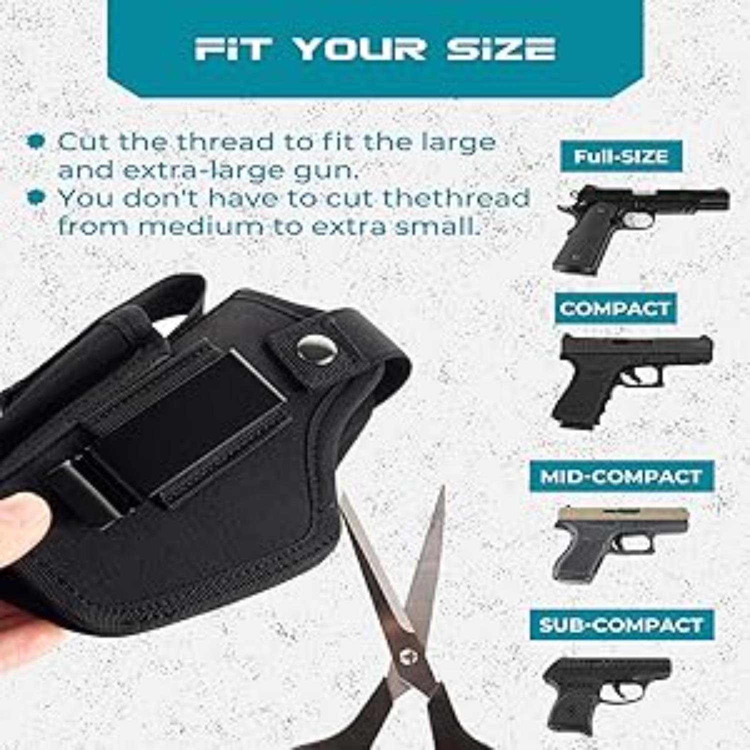 Pistol holsters (for 9mm, .380, and .45ACP pistols), IWB/OWB concealed carry holsters with magazine pouches for men and women, ambidextrous concealed carry (CCW) holsters (fit Glock, Smith & Wesson M&P, and SIG Sauer pistols), pistol mounting systems, eve