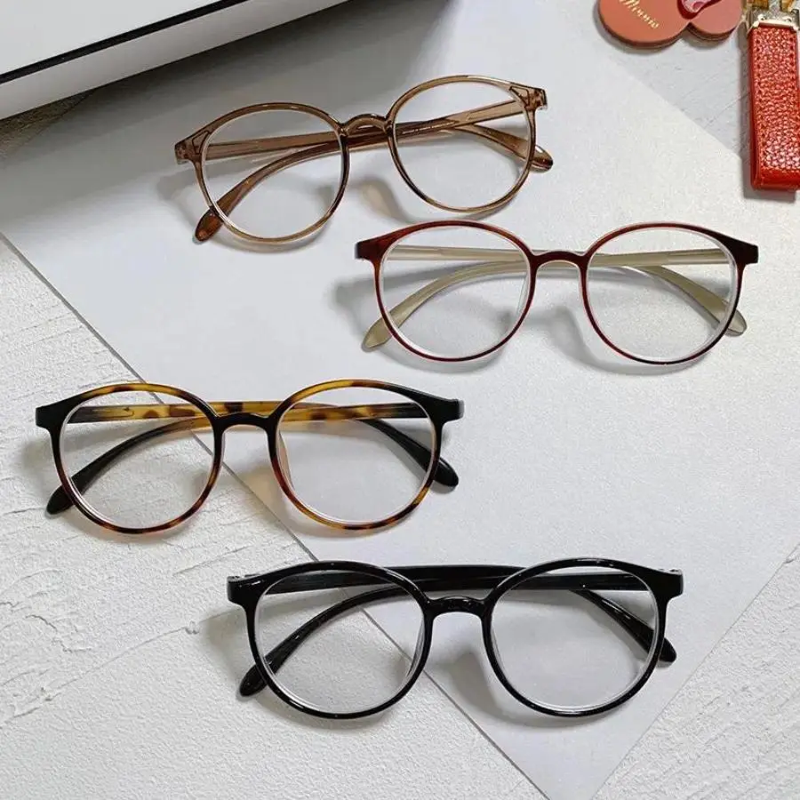 Unisex 4-Pack Retro Statement Frame Glasses, Lightweight Full Rim Classic Frame Non-Prescription Glasses with Blue Light Blocking Lenses, 4-Lens Non-Prescription Eyewear