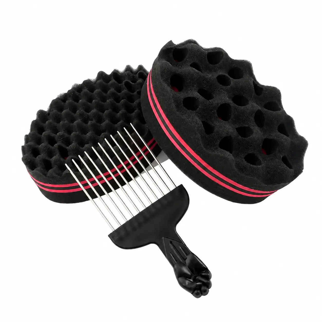 Professional Afro Textured Hair Styling Sponge for Creating Defined Dreadlocks, Twist-Outs, and Natural Curl Patterns – Durable Black Foam Tool for Men and Women with Coily, Kinky, or Curly Hair Types