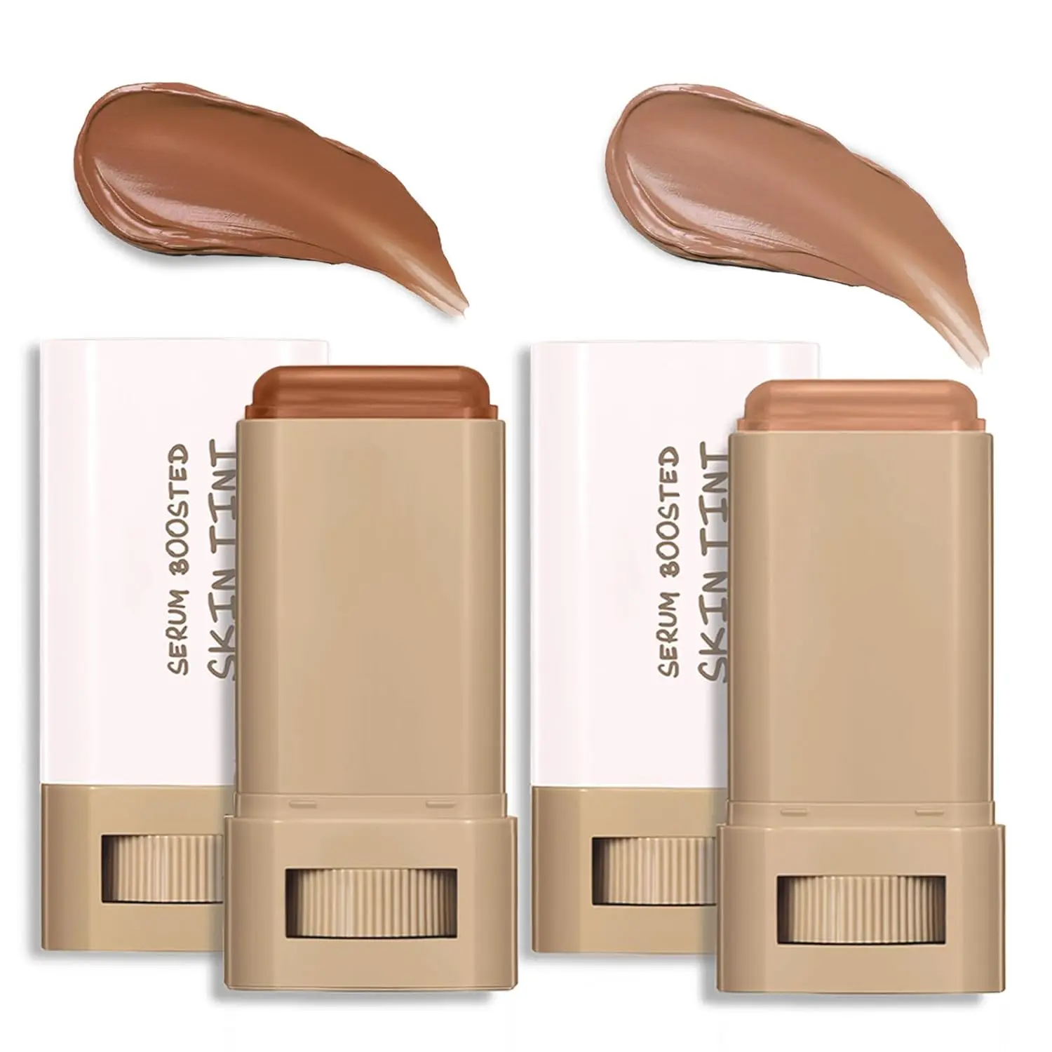 Foundation Stick Beauty Balm Serum Boosted Skin Tint, Serum Boosted Skin Tint Balm, Solid Tinted Moisturizing SerumContour Stick Foundation FaceStick, Longwear ContourStick, Natural Finish ( # 03 06)