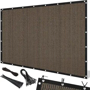 90% Sun Shade Cloth, 8 x 10 FT Pergola Shade Cover Canopy with Grommets, Sun Screen Fabric Tarp  Patio, Outdoor, Garden, Backyard, Mocha