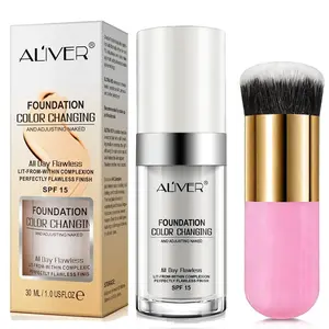 Aliver Liquid Foundation 30ML, Long-Lasting Makeup, Even Skin Tone, Natural Concealment, Includes Capsule Brush, Perfect Gift for Valentine's Day