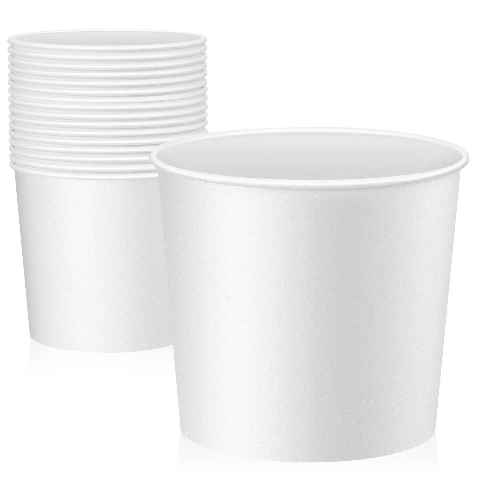 Party Supplies Set 15 Pack 85oz Paper Bucket Cardboard Food Bucket Bulk Disposable Food Container for Birthday Party, Wedding, Shower, Event Gather Party Supplies (White)